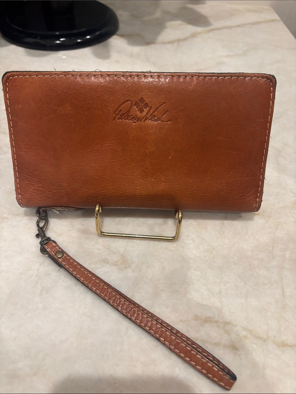 Patricia Nash Brown Leather Interior Zip Pouch - Picture 1 of 6